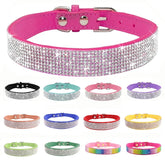 Crystal Glitter Rhinestone Pet Collars Zinc Alloy Buckle Dog Collar
